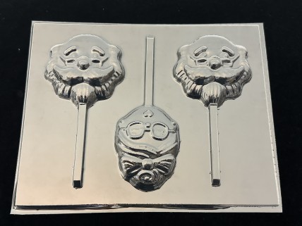 274c Santa and Mrs Claus Face Chocolate or Hard Candy Lollipop Mold